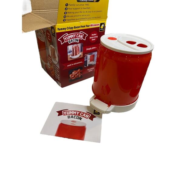 Yummy Can Bacon Microwave Cooker Crisper 8 Slices No Splatter - Picture 5 of 6